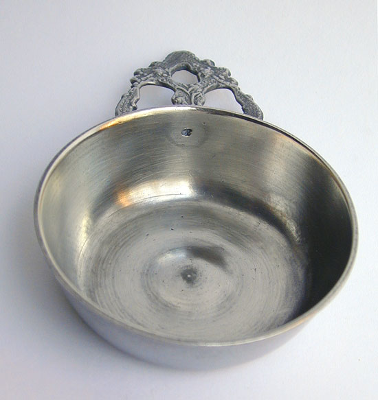 Unmarked Richard Lee Pewter Taster Porringer 1