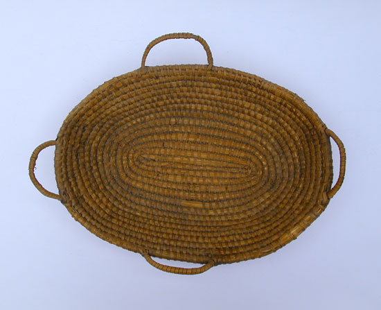 A 4 Handle Rye Straw Basket