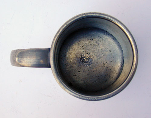 A Most Rare 1/2 Pint Pewter Export Mug by John Townsend