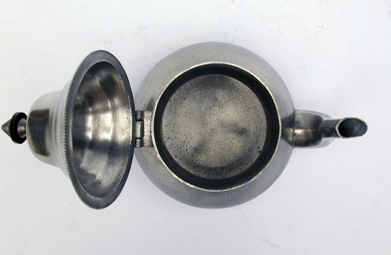 A Unmarked Pewter Pear Form Teapot from the Danforth/Boardman Molds