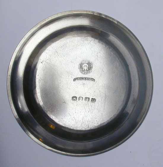 A Fasson & Son Export Pewter Plate