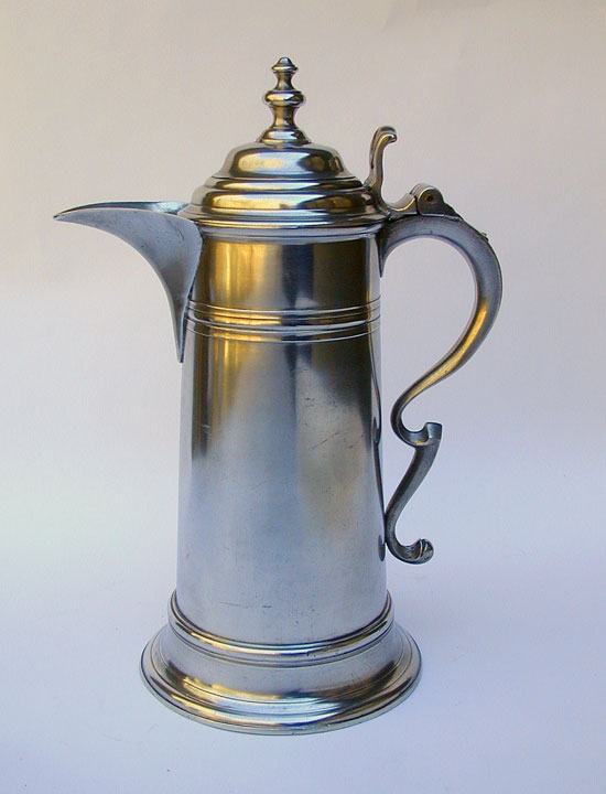 An 18th Century English Export Pewter Flagon with 19th Century Modification