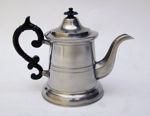 A Truncated Lighthouse Pewter Teapot by Smith & Co.