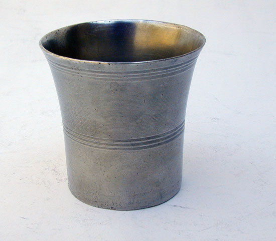 An American Pewter Beaker by Thomas Wildes