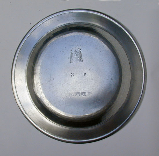 A Fine Flat Rim Pewter Plate by John Skinner