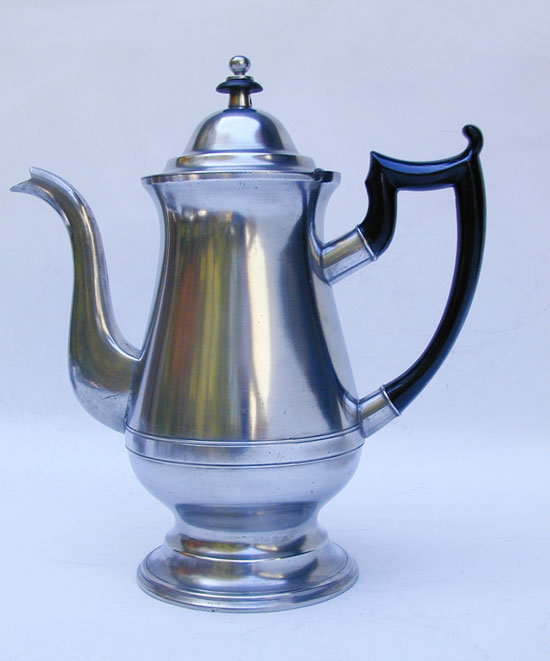 A Near Mint Antique American Pewter Coffeepot by Boardman & Co.