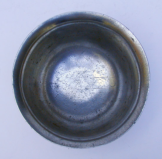 An Antique English Export  Pewter Broth Bowl by Nathaniel Barber