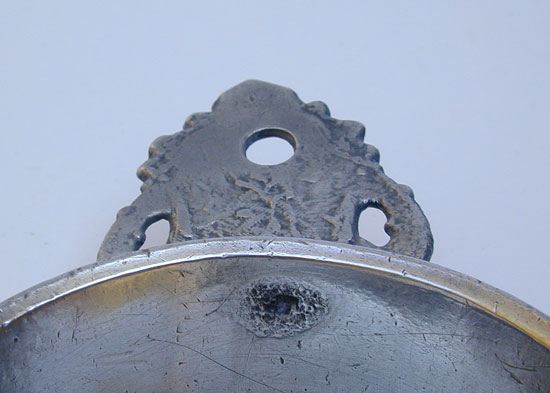 An Unmarked Antique American Pewter Taster Porringer from the Shops of the Richard Lees