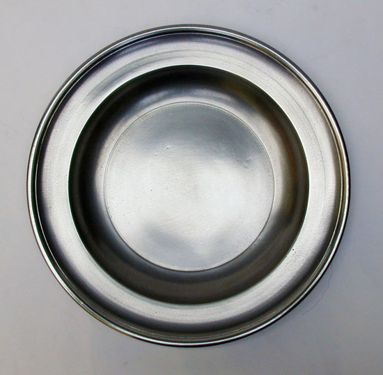 An Antique American Semi-Deep Pewter Plate by Thomas D. Boardman