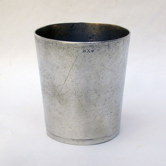 A Short Pewter Beaker by the Boardmans