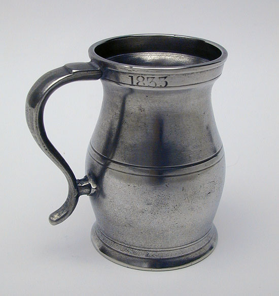 An Unmarked Boardman Baluster Pewter Gill Measure