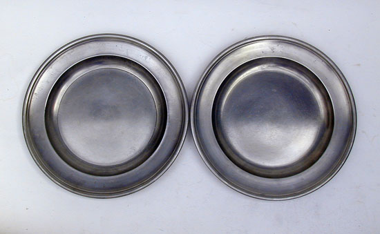 A Pair of William Calder Pewter Patens