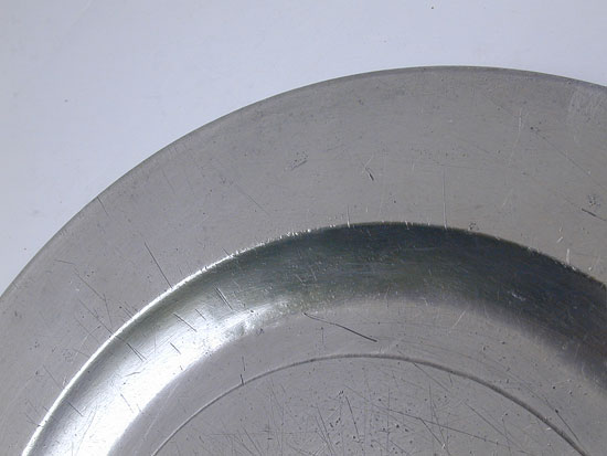 A Flat Rim Export Pewter Plate by Robert Bush & Co