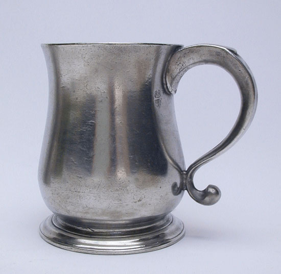 A Well Worn Tulip Export Pewter Mug by John Townsend