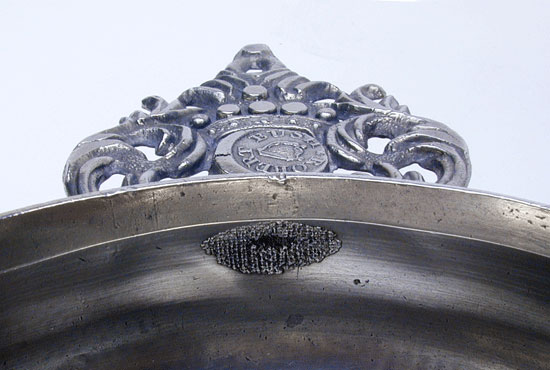 A Export Pewter Porringer by Robert Bush I