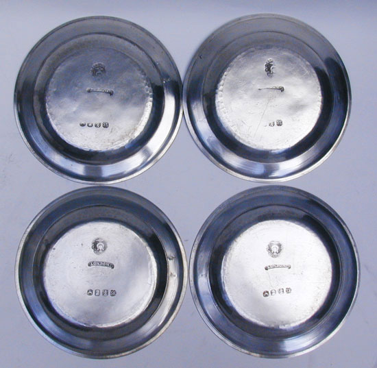 A Set of Four Export Pewter Plates by Fasson and Son