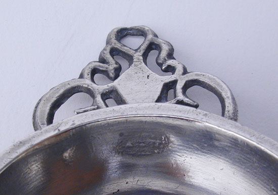 An Unmarked Pewter Taster Porringer by Richard Lee