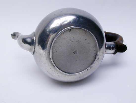 An Export Pear Form Pewter Teapot by Robert Bush, Sr.