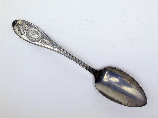 A Britannia Pewter Spoon with Legionnaire's Head Design