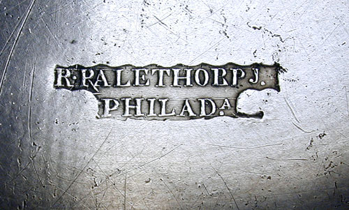 A Very Fine Pewter Plate by Robert Palethorp  Junior, of Philadelphia