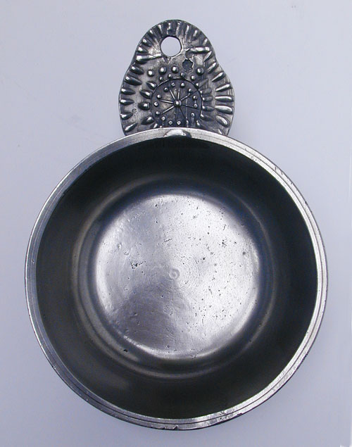 An Unusual Basin Bowl Porringer Attributable to the Richard Lee's of Springfield, Vermont