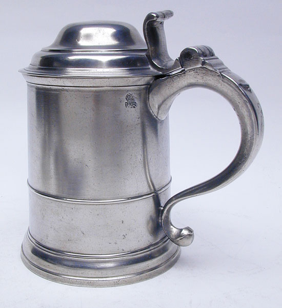 A Quart Export Pewter Tankard by Philip Matthews