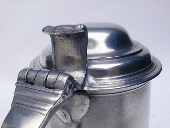 A Quart Export Pewter Tankard by Philip Matthews