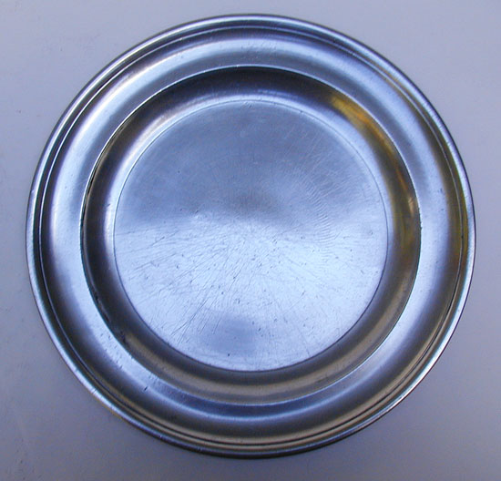 A Single Rim Pewter Plate by William Calder