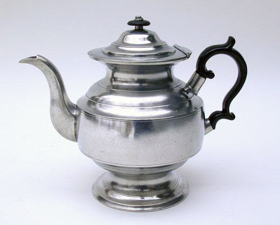 An Inverted Mold Pewter Teapot by Daniel Curtiss